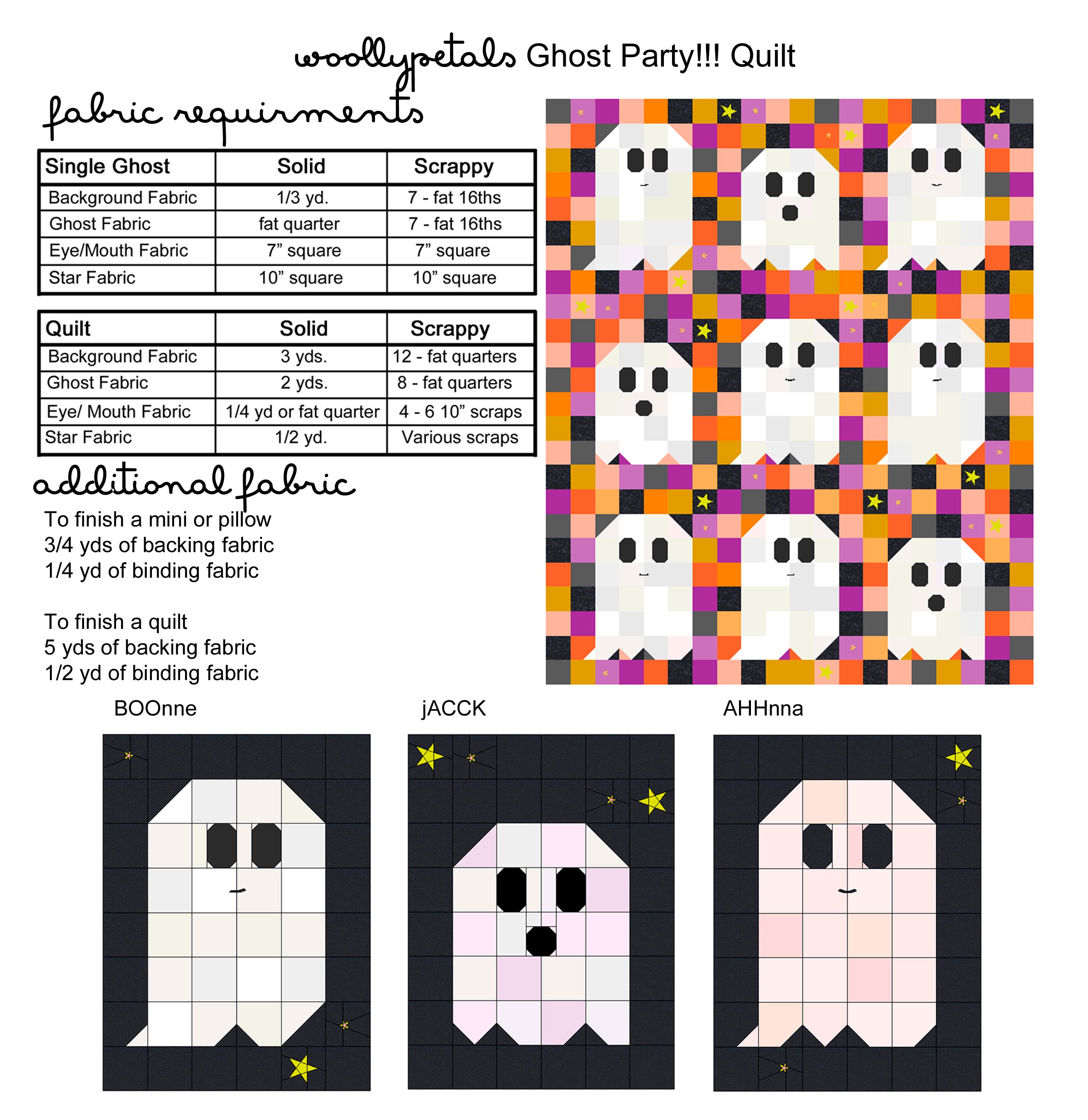 Ghost Party Quilt Pattern